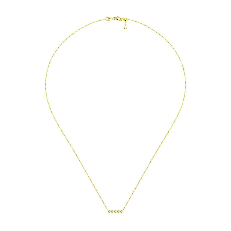 18k Gold Horizontal Dot Diamond Necklace