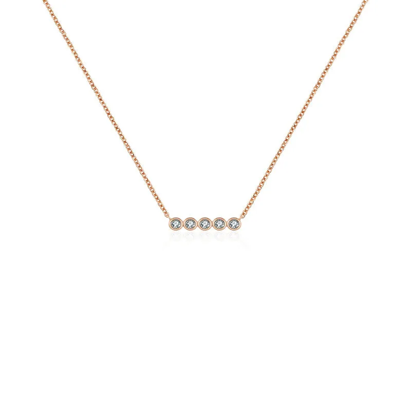 18k Gold Horizontal Dot Diamond Necklace