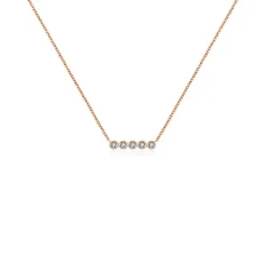 18k Gold Horizontal Dot Diamond Necklace