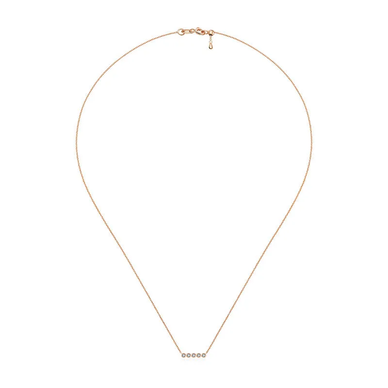 18k Gold Horizontal Dot Diamond Necklace