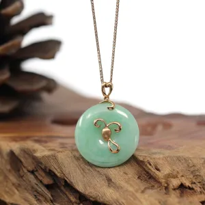 18k Rose Gold Genuine Burmese Jadeite Constellation (Aries) Necklace Pendant