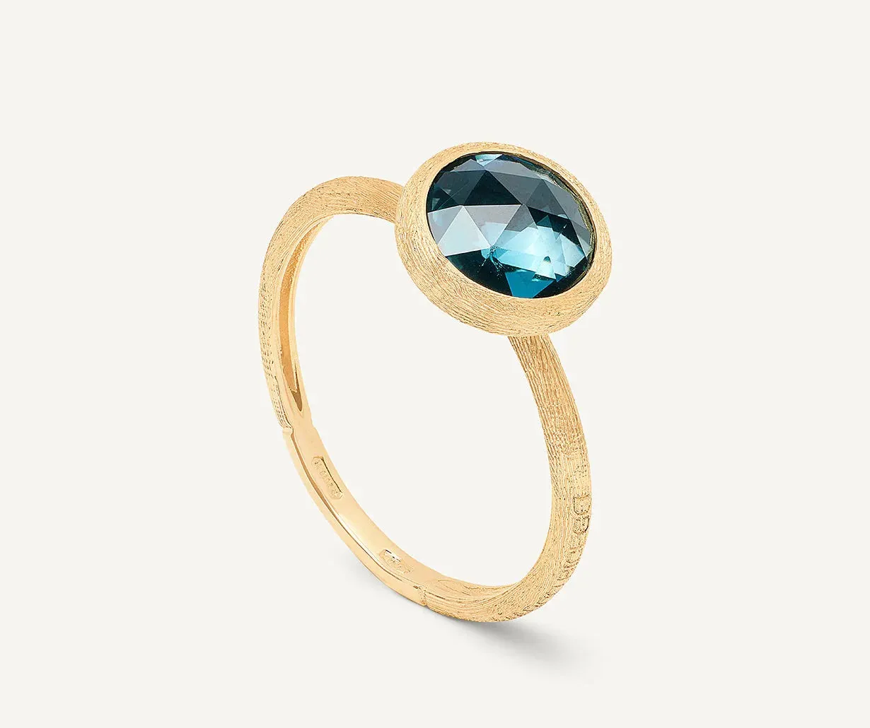 18K YELLOW GOLD AND LONDON BLUE RING