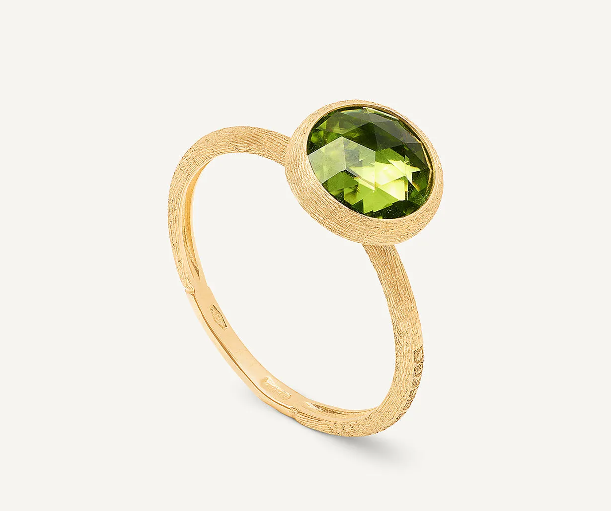 18K Yellow Gold Peridot Stackable Ring