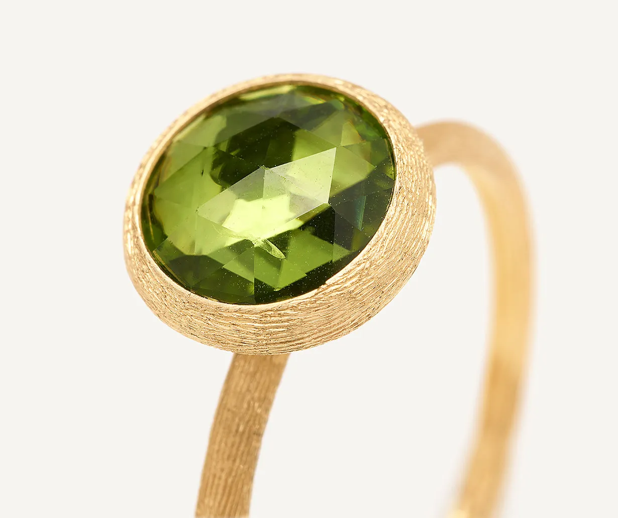 18K Yellow Gold Peridot Stackable Ring