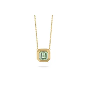 18kt Yellow Gold Necklace with Green Amethyst