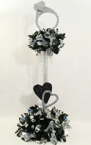 2 Tier Centerpiece with Styrofoam Ring and Hearts