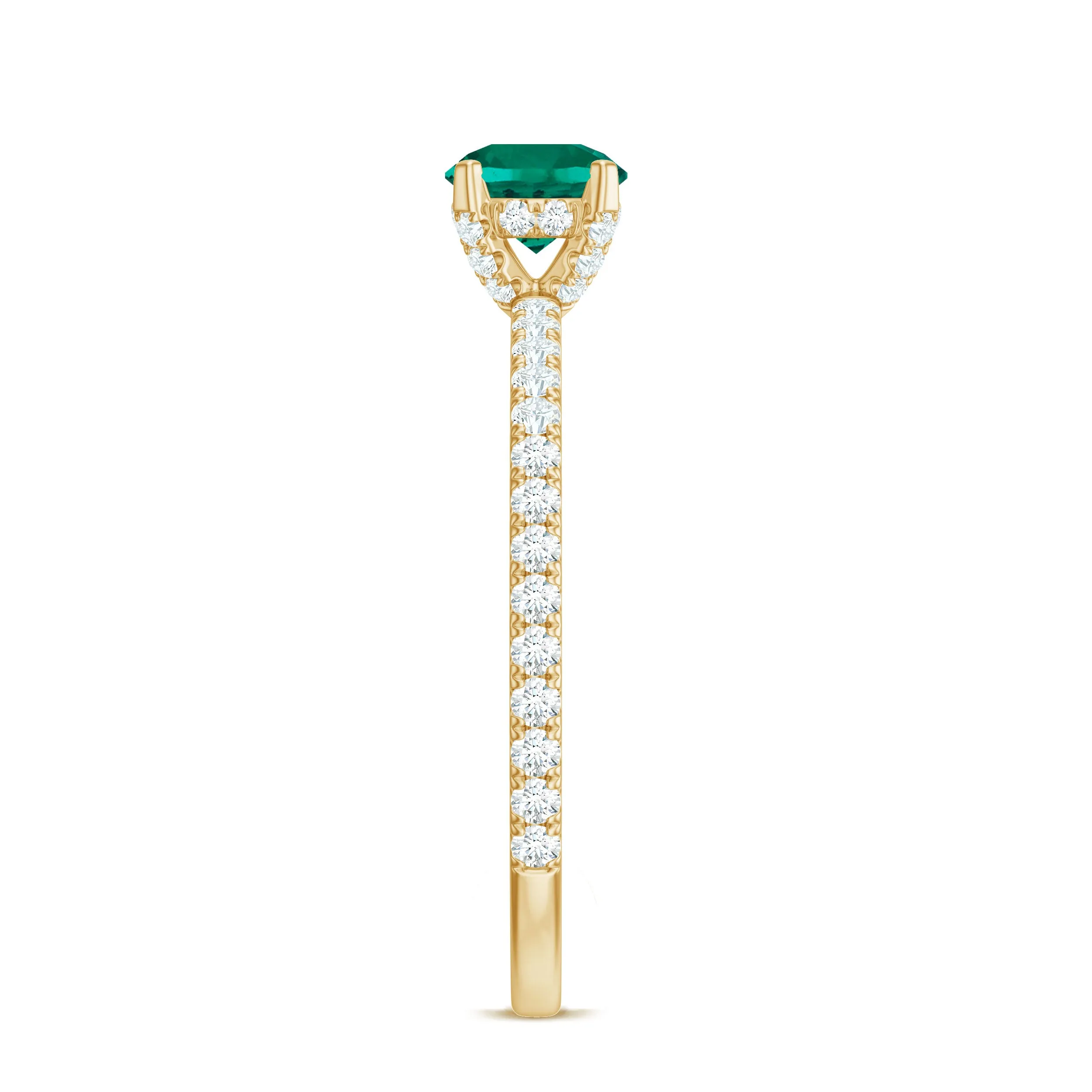 2.25 CT Created Emerald and Diamond Promise Ring