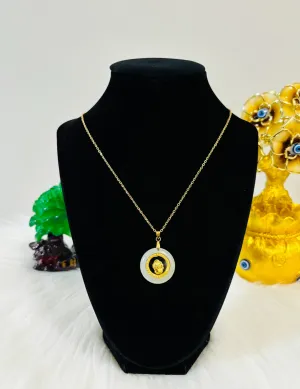 24K Gold Plated Lucky Hetian Jade Pendant