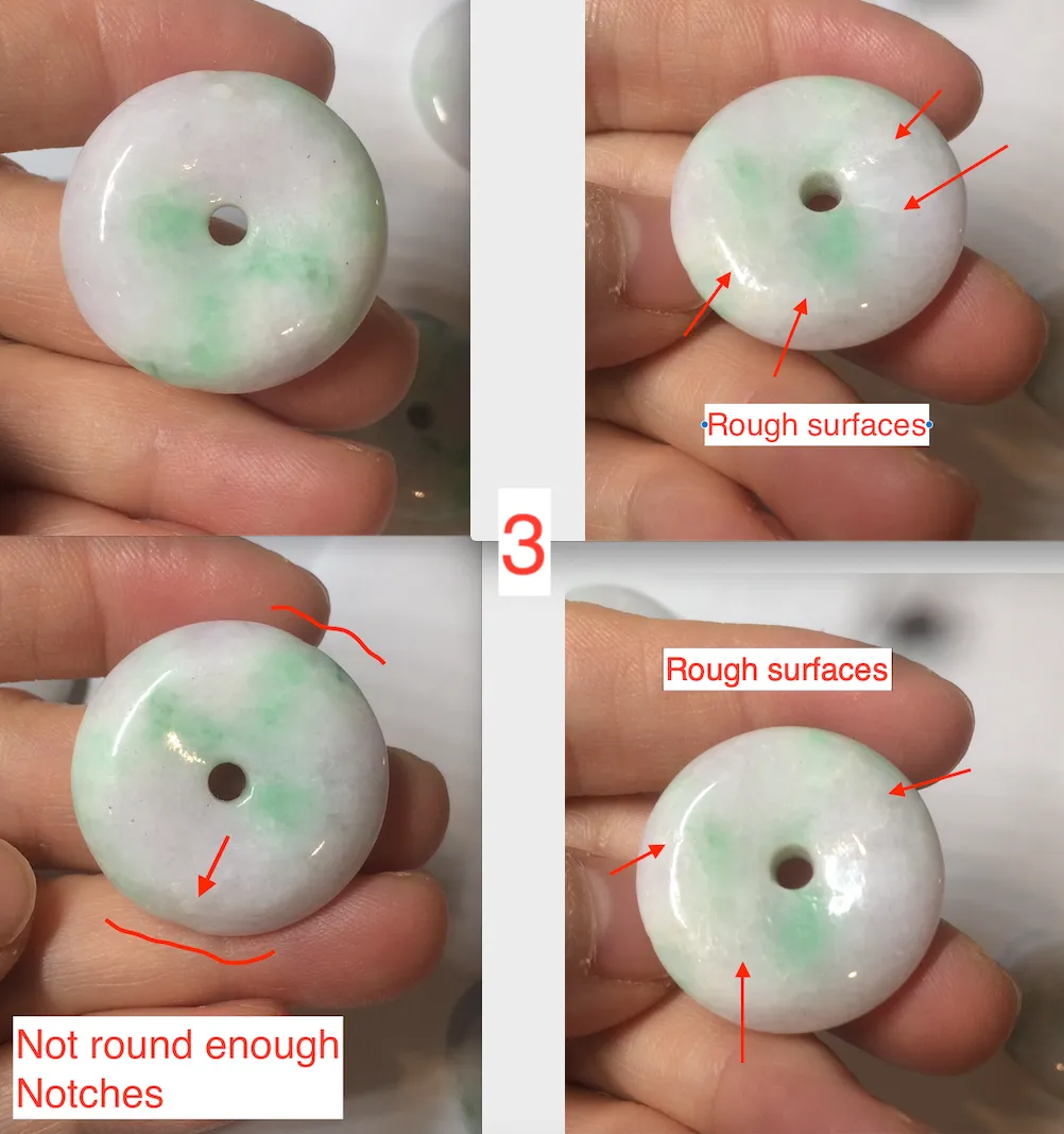 27-30mm 100% Natural green/purple with sunny green floating flowers jadeite Jade Safety Guardian Button(donut) Pendant/worry stone BF92