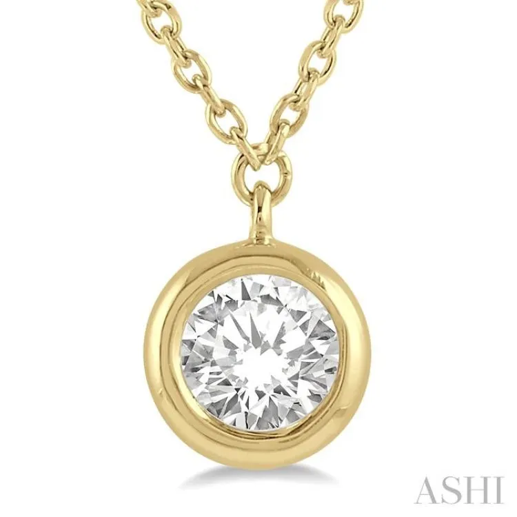 3/8 ctw Round Cut Diamond Necklace in 14K Yellow Gold