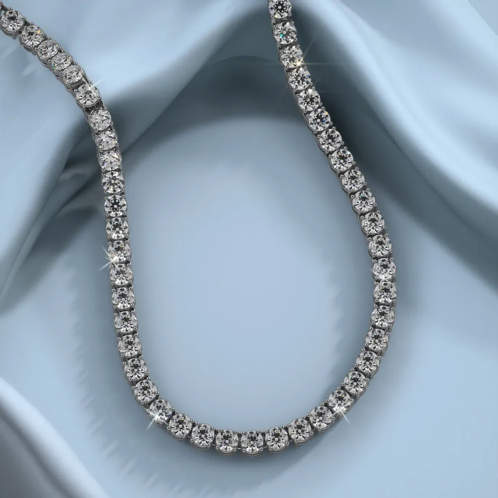 4 Prong Riviera Diamond Necklace with 11.61 ct.(finished) 2.8mm