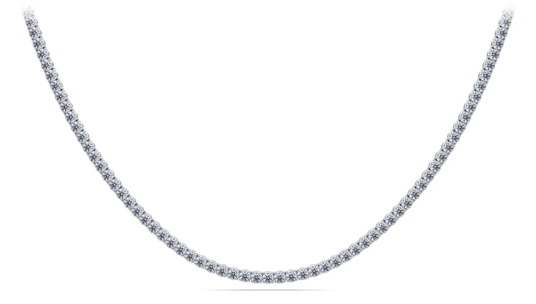 4 Prong Riviera Diamond Necklace with 23.06 ct.(finished) 4.1mm