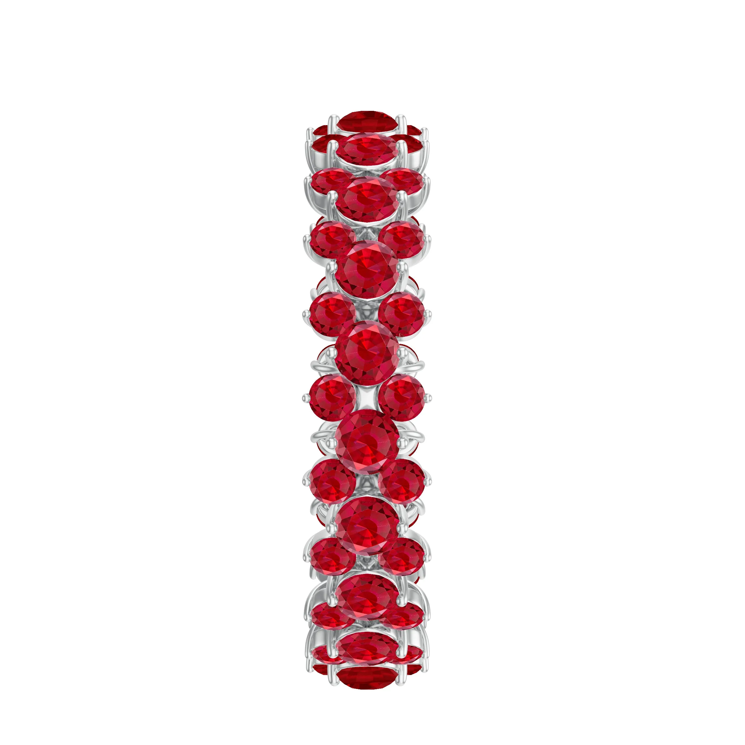 4.25 CT Prong Set Lab Created Ruby Full Eternity Band Ring