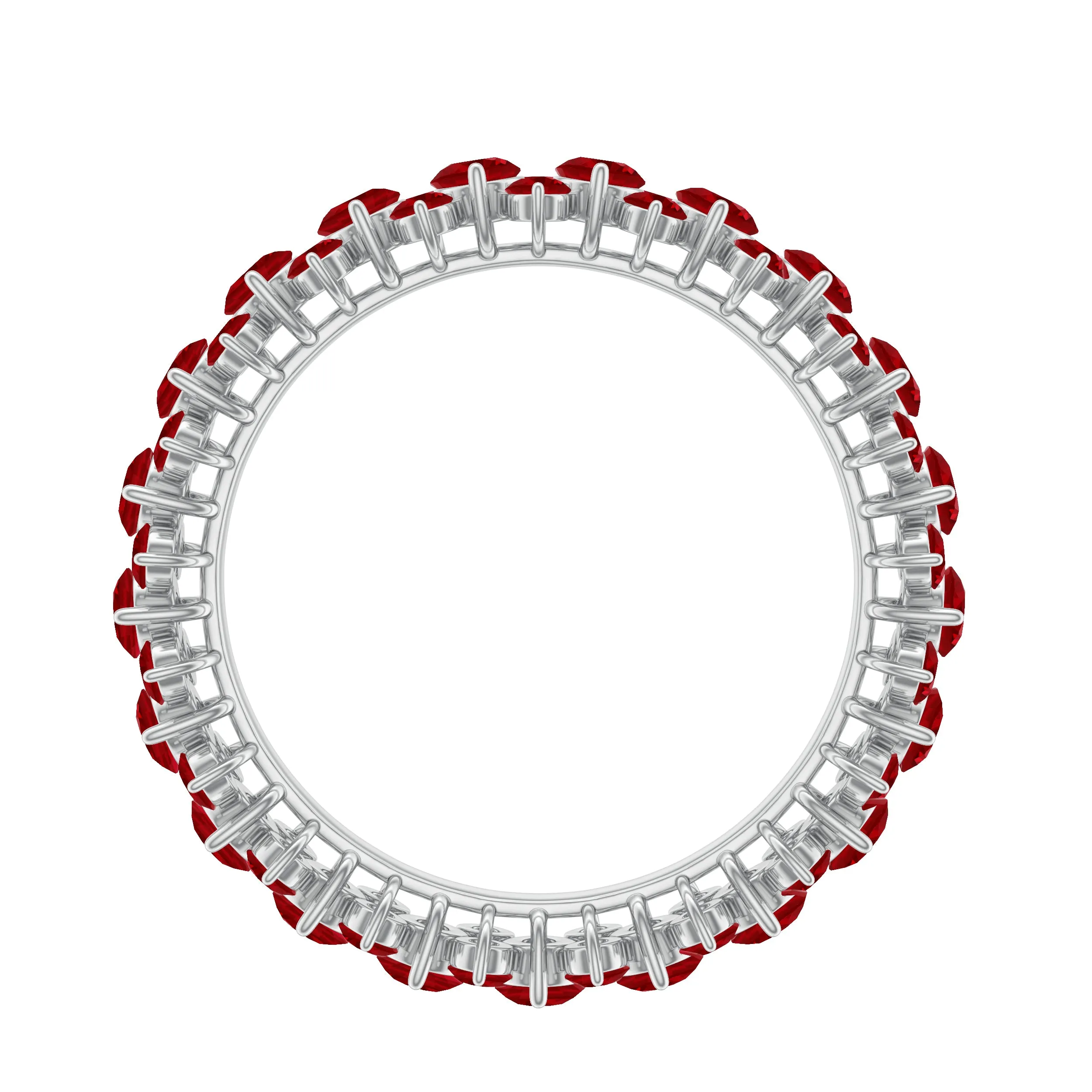 4.25 CT Prong Set Lab Created Ruby Full Eternity Band Ring