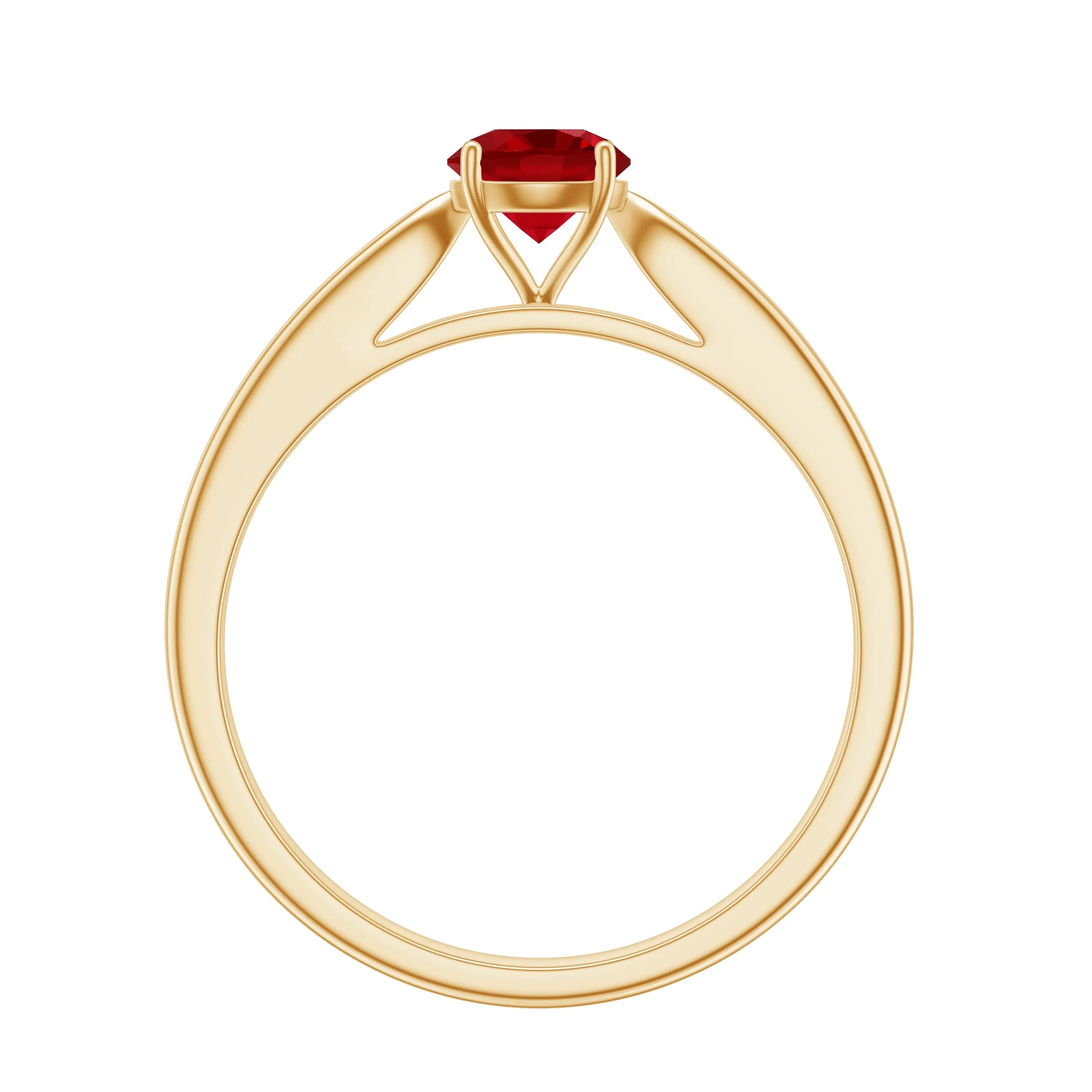 5 MM Round Created Ruby Solitaire Promise Ring