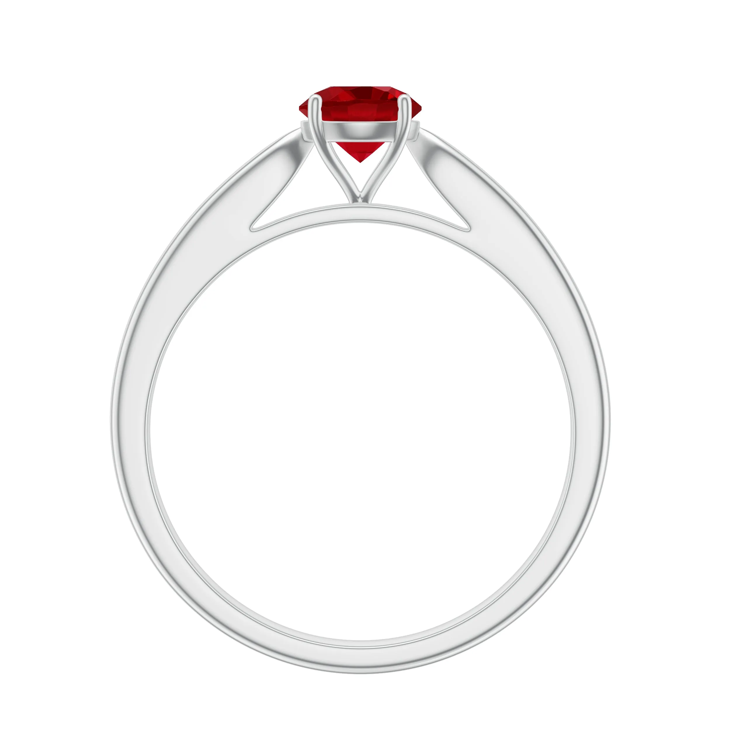 5 MM Round Created Ruby Solitaire Promise Ring