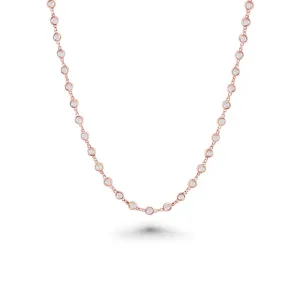 66 Stone Diamond By The Yard Necklace, Bezel Set Diamond Station Necklace (2.25 ct.) in 14K Gold