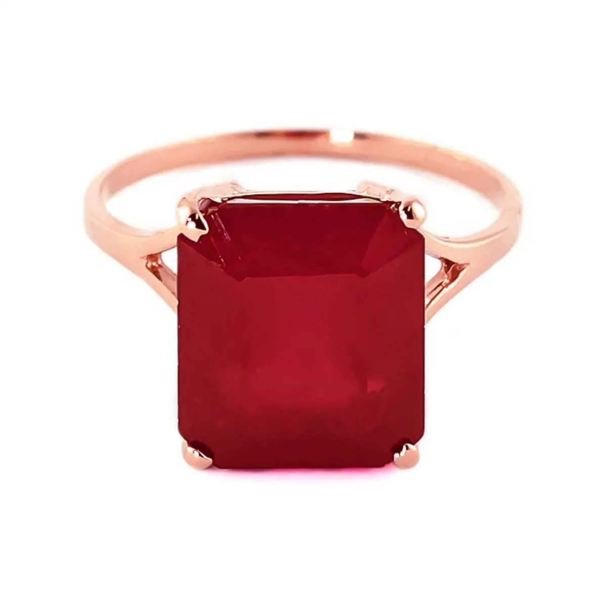 7.5 Carat 14K Solid Rose Gold Ring Natural Octagon Ruby