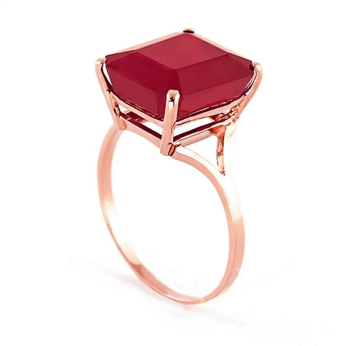 7.5 Carat 14K Solid Rose Gold Ring Natural Octagon Ruby