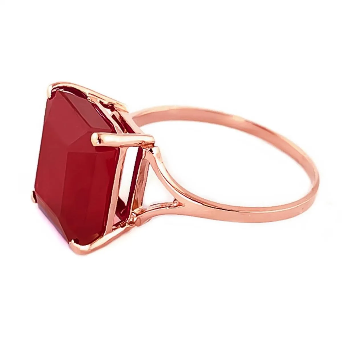 7.5 Carat 14K Solid Rose Gold Ring Natural Octagon Ruby