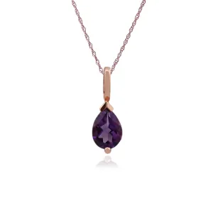 9 karat Rose Gold Amethyst 18zoll Halskette