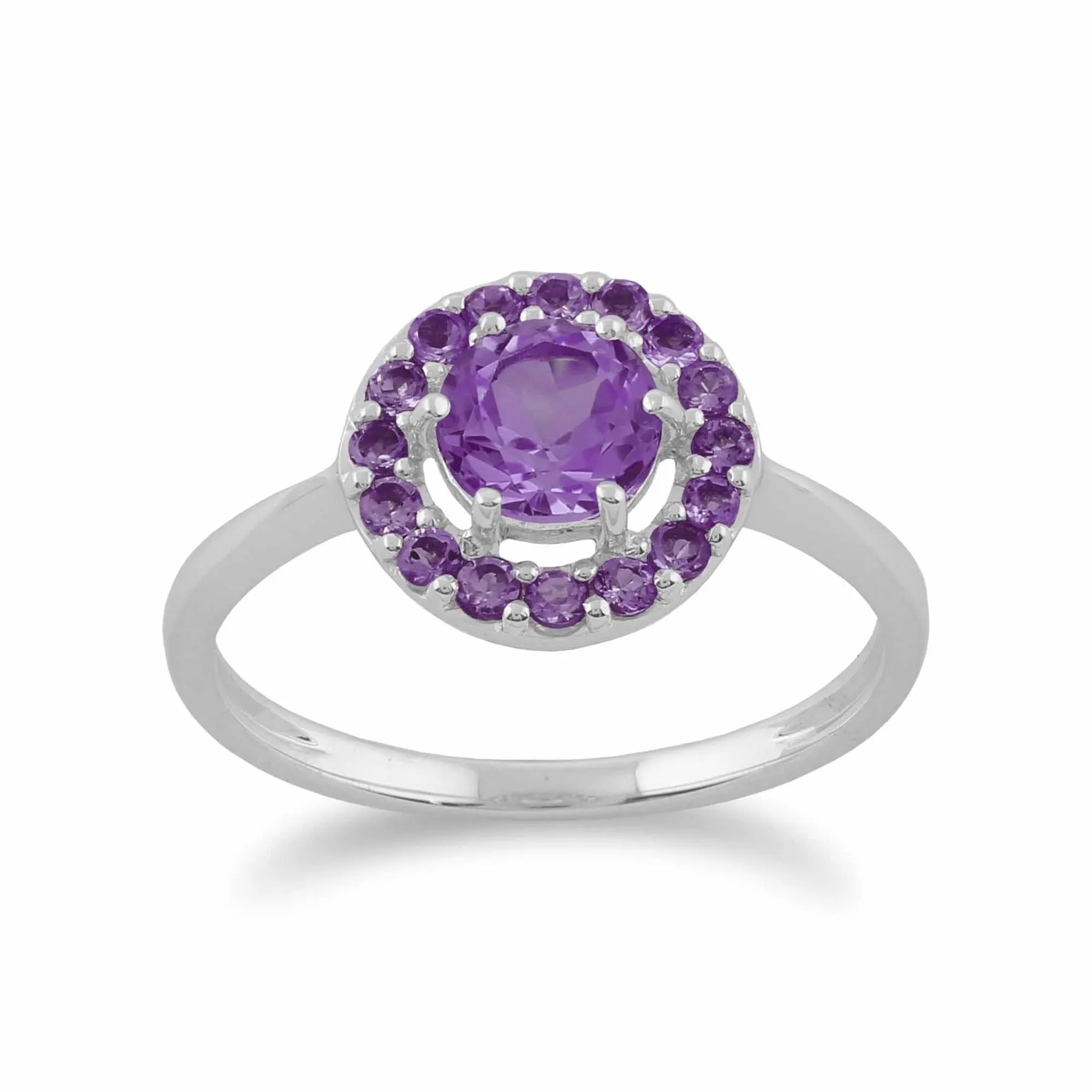 9 karat Weißes Gold Amethyst Ringe