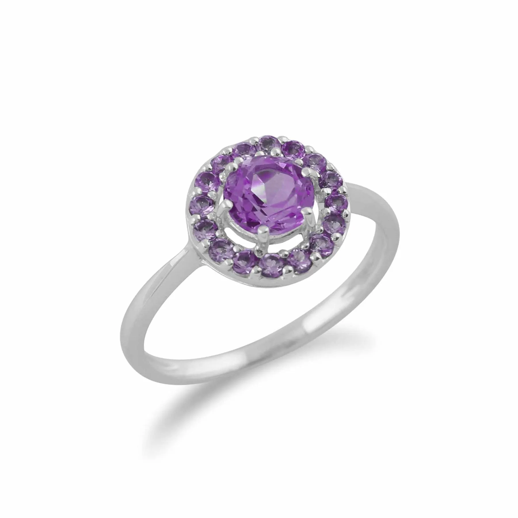 9 karat Weißes Gold Amethyst Ringe