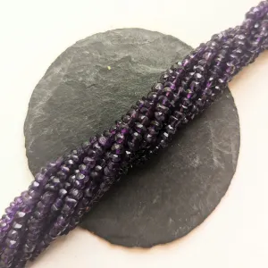 African Amethyst 4mm Faceted Rondelle Beads 15" Strand