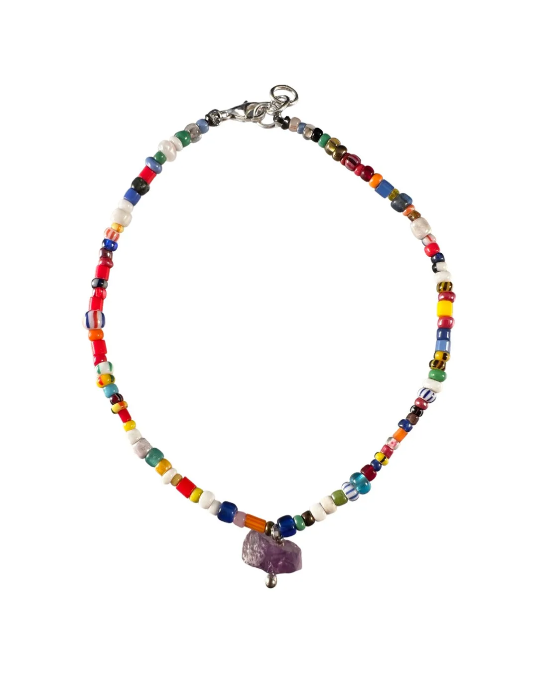 African Glass Bead Christmas Bead Anklet, Bracelet, Necklace