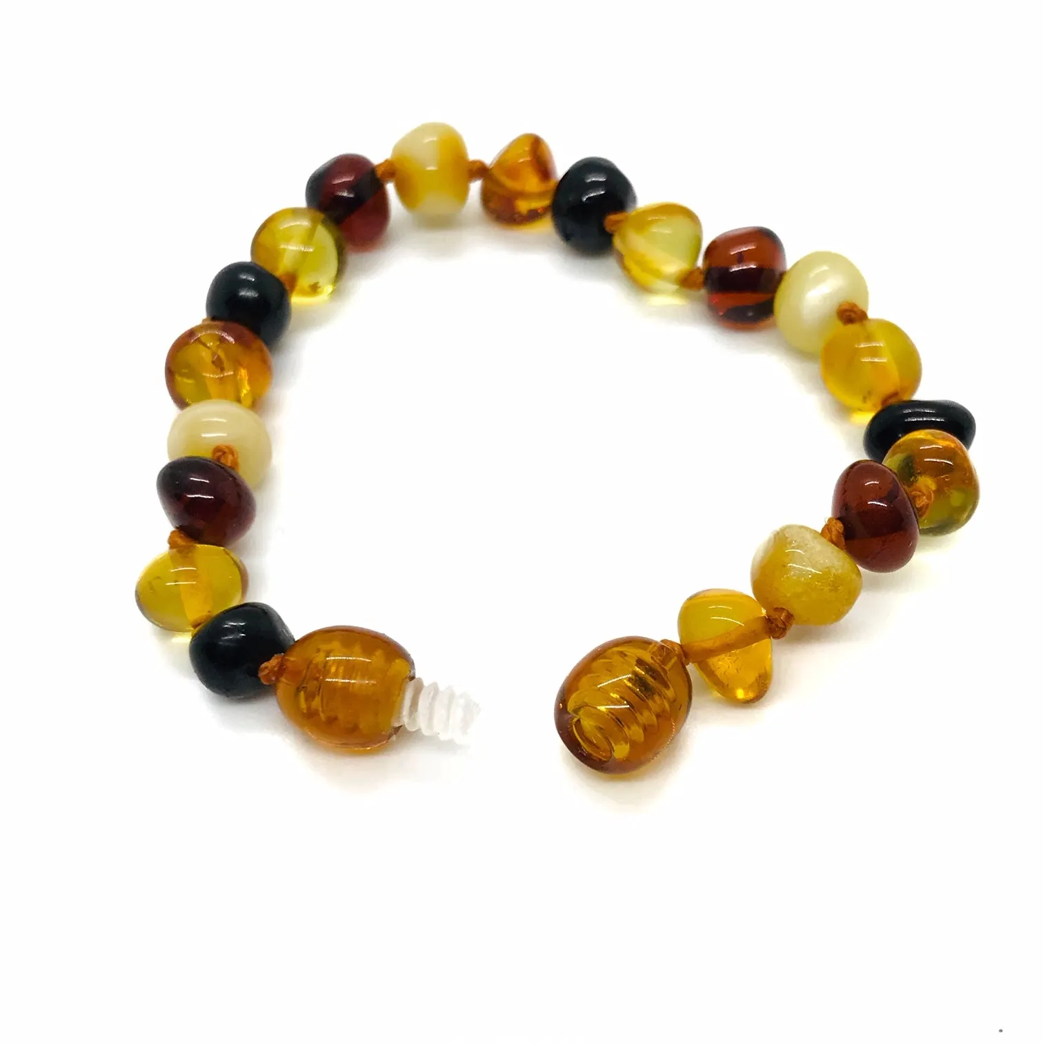 AMBER CENTRE - AMBER BABY BRACELET: MULTI COLOUR POLISHED