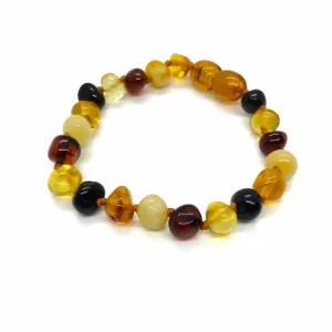 AMBER CENTRE - AMBER BABY BRACELET: MULTI COLOUR POLISHED