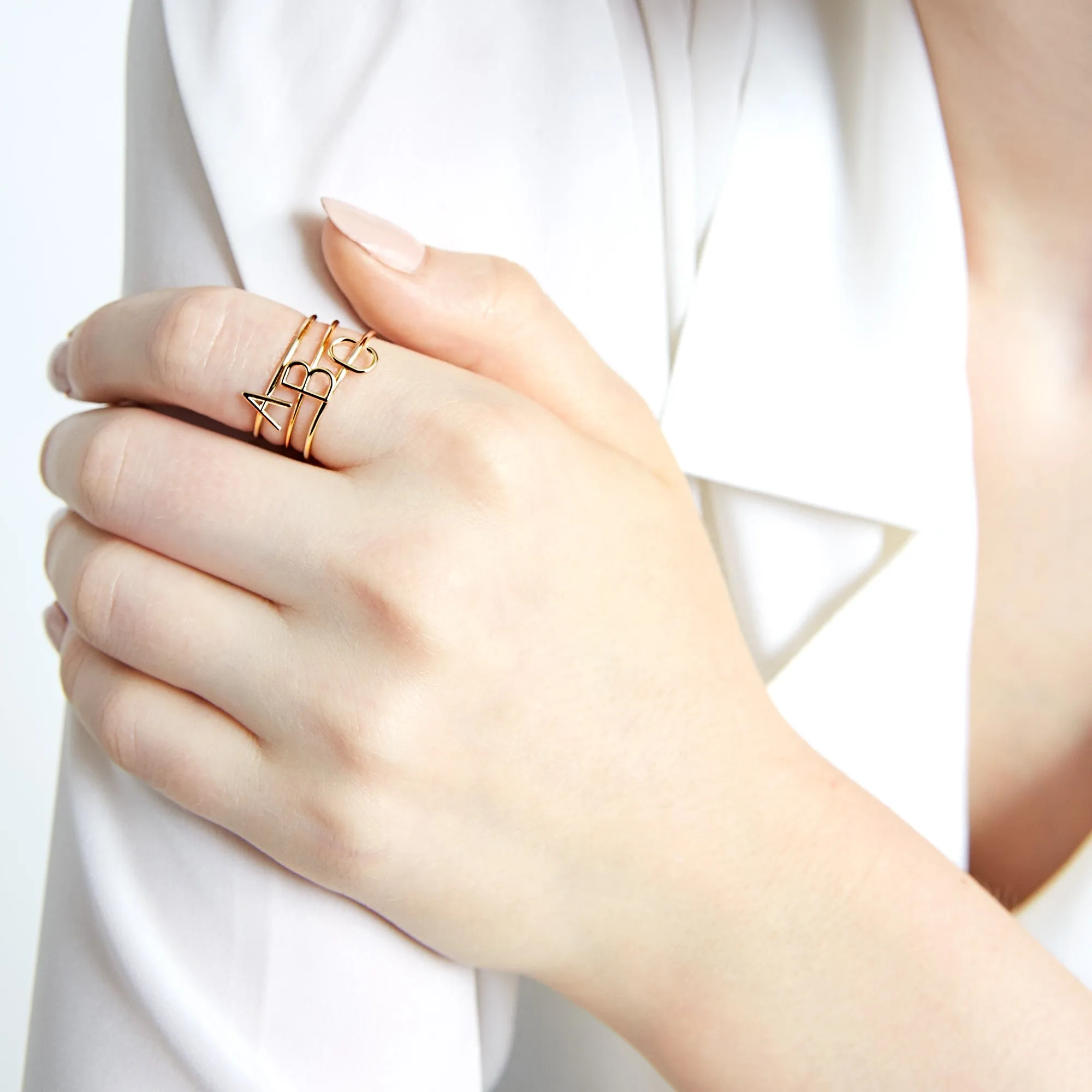 AMELIA STACKABLE INITIAL RING