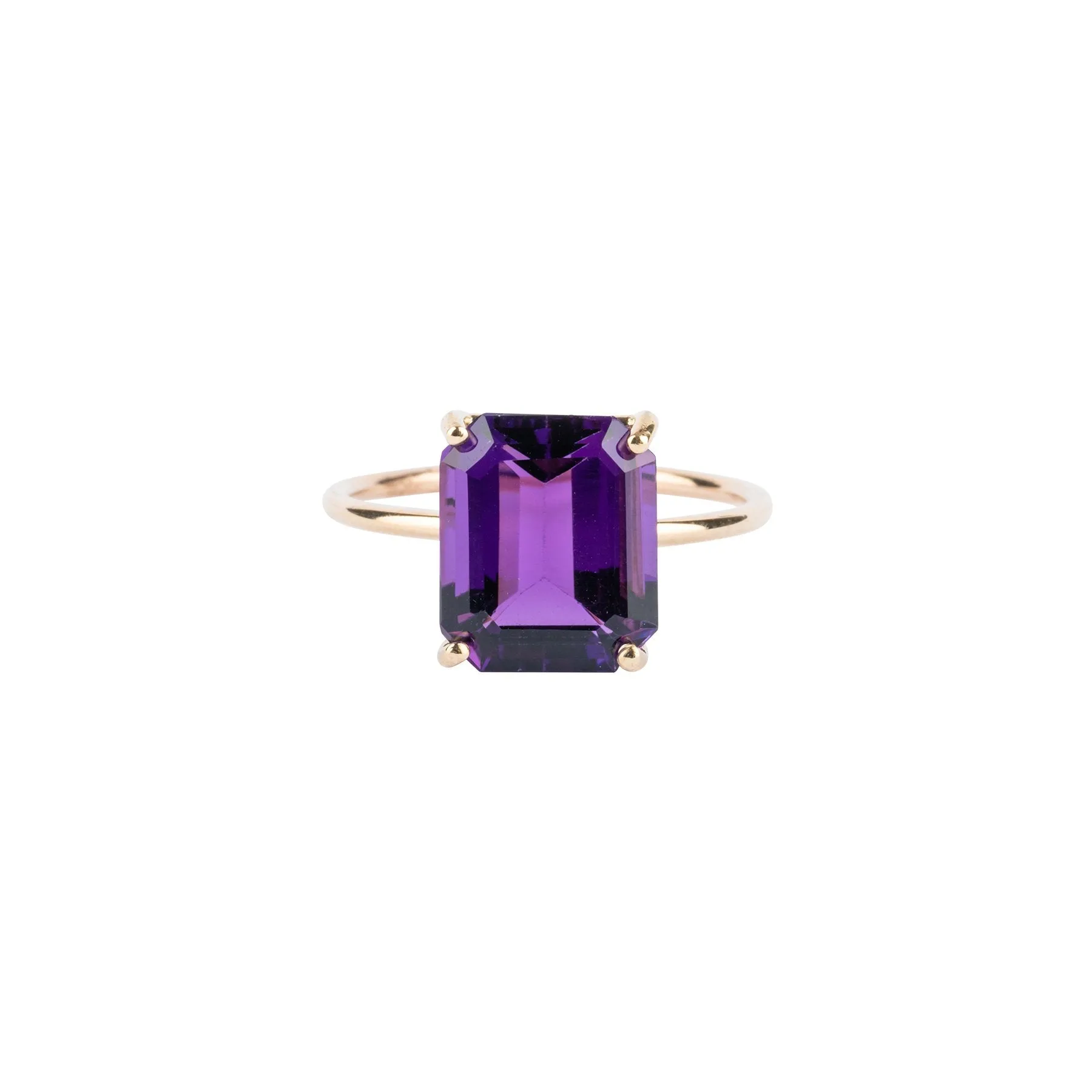 Amethyst Emerald Cut Ring