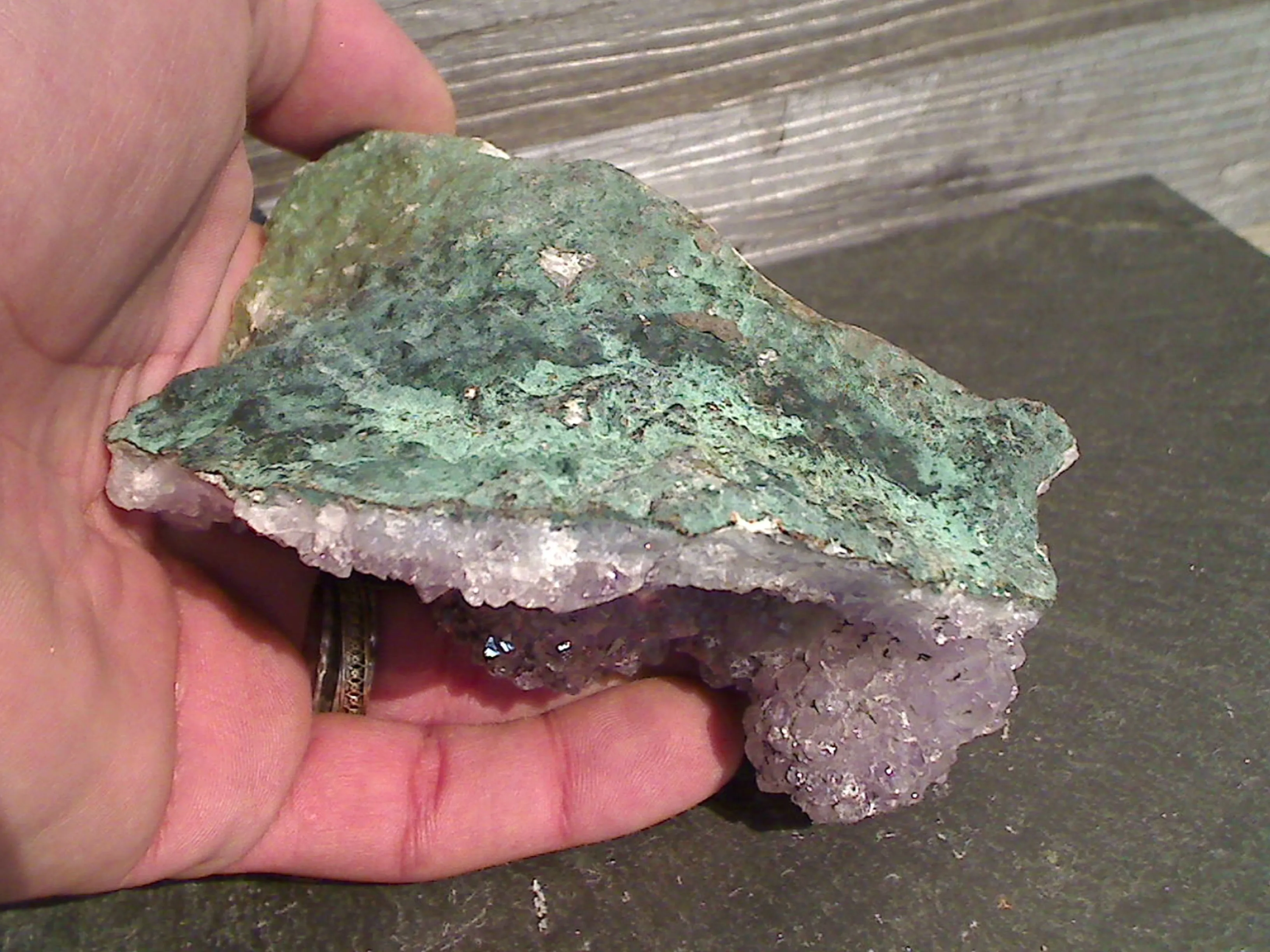 Amethyst Flower Druzy With Calcite Specimen