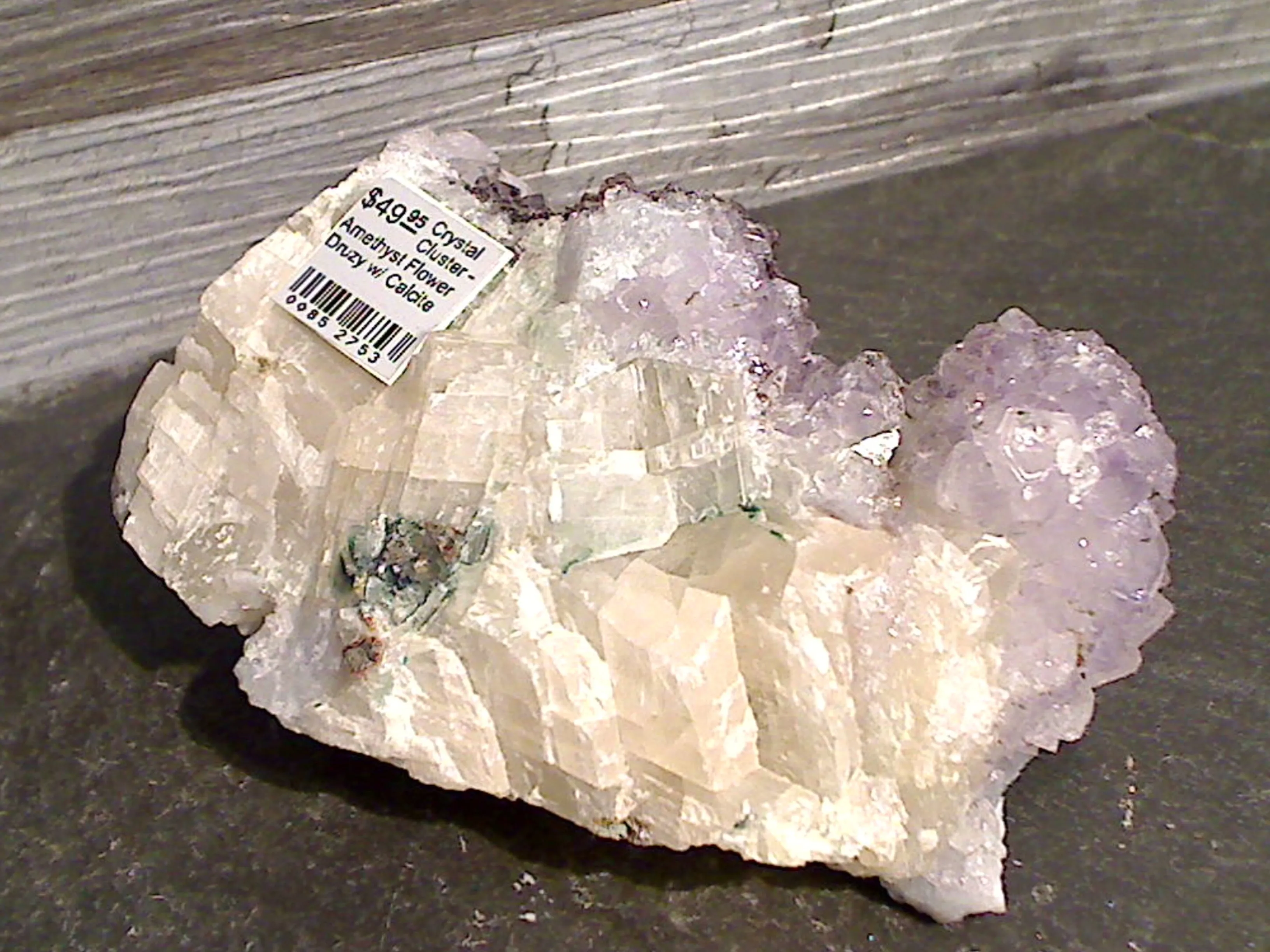 Amethyst Flower Druzy With Calcite Specimen