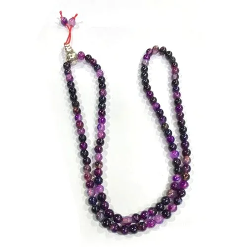 Amethyst Jaap Mala Rosery for Pooja and Astrology (108 1 Beads; Bead Size : 6 mm)