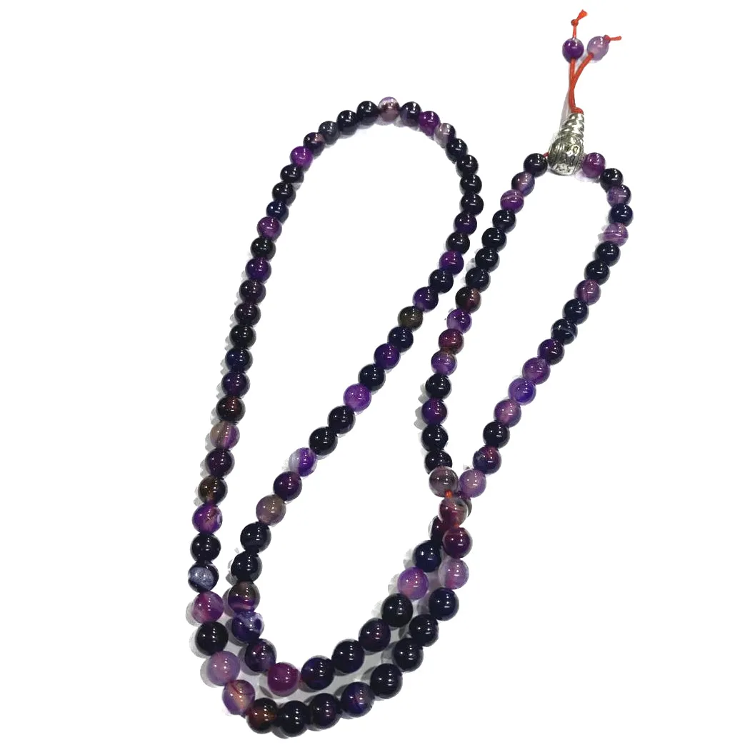 Amethyst Jaap Mala Rosery for Pooja and Astrology (108 1 Beads; Bead Size : 6 mm)