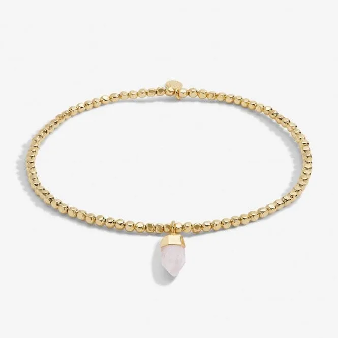 Anklet Rose Quartz Crystal Gold Plated Anklet 23cm Stretch Anklet 6945