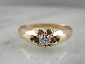 Antique Diamond Engagement Ring in Belcher Setting