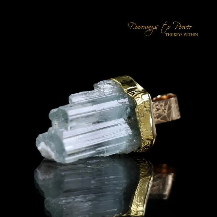 Aquamarine Light Language Crystal Pendant ™14k