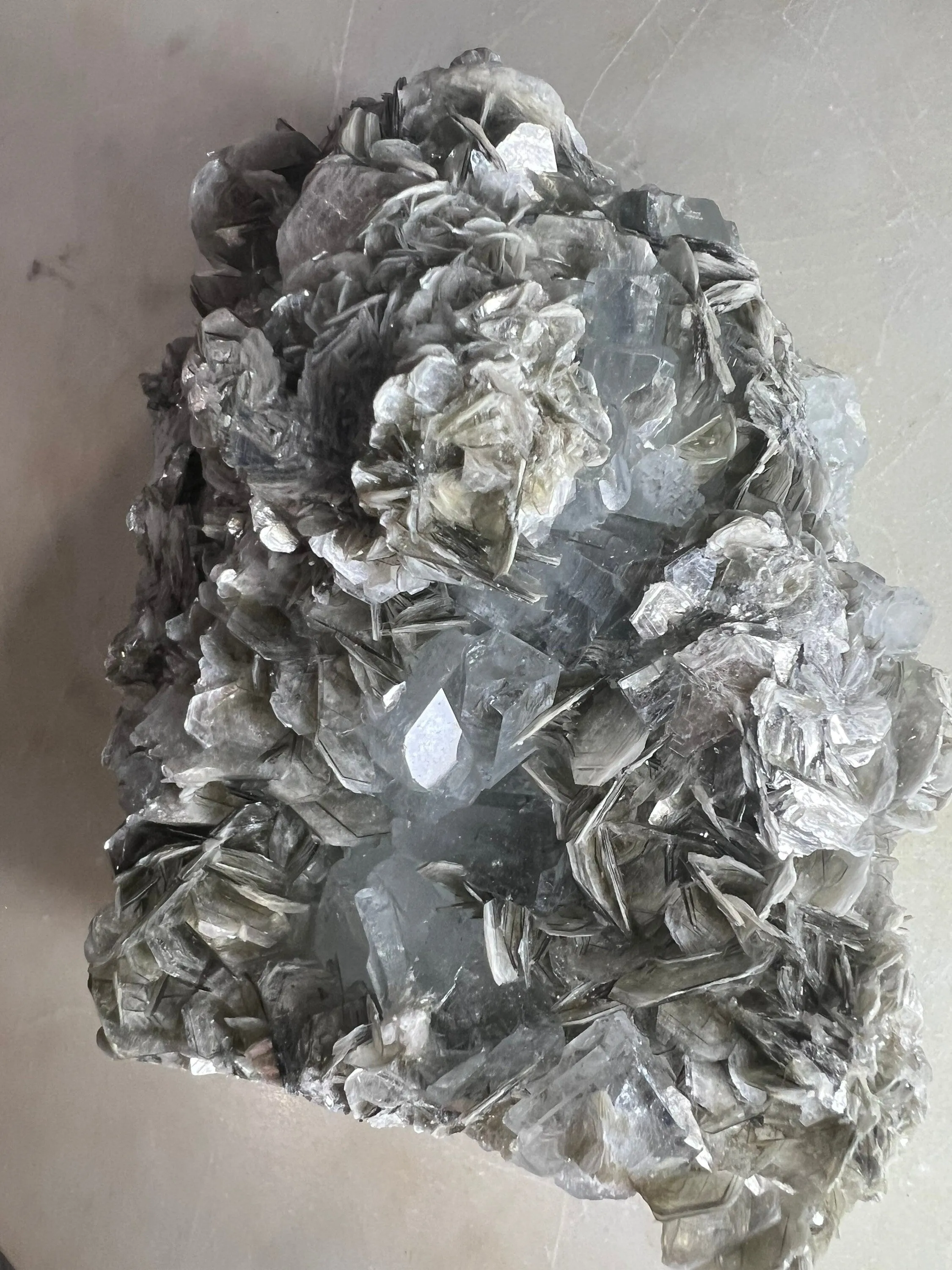 Aquamarine on muscovite 396grams