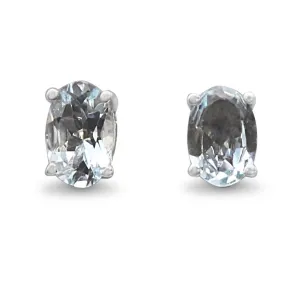 Aquamarine Stud earrings - 18ct White Gold