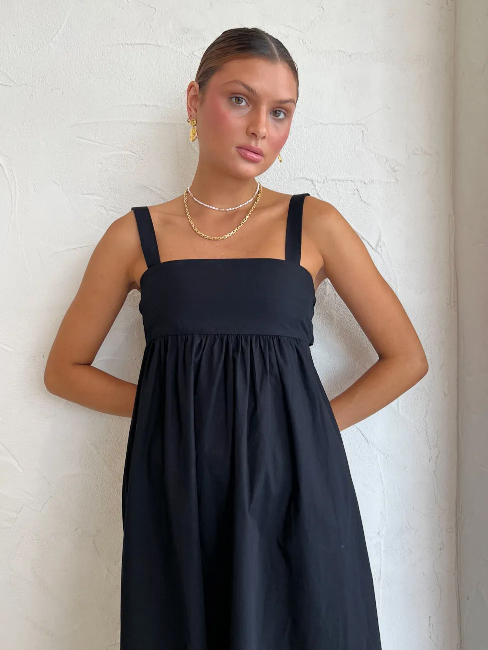 Assembly Label Frida Poplin Dress in Black