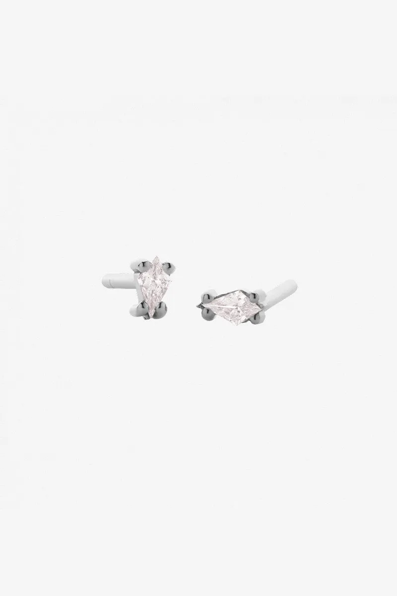 Astral Stud Earrings - Silver/Rose Quartz