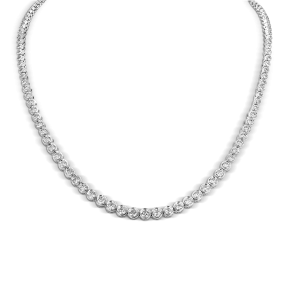 Astrid 18ct White Gold Graduated Rubover Set Diamond Tennis Necklace