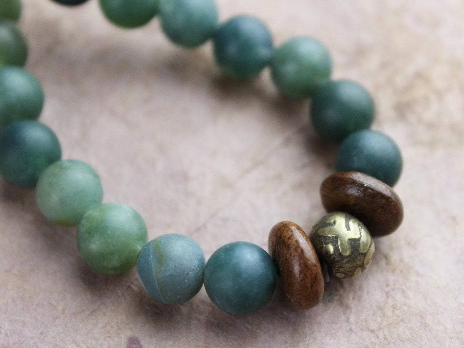 Auspicious Hamsa and Moss Agate Necklace