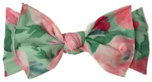 Baby Bling Mint Watercolor Floral Printed Knot Headband