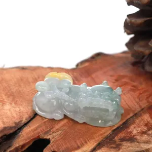 Baikalla™ Pi Xiu Genuine Burmese Translucent Jadeite Jade PiXiu Pendant Necklace (FengShui Lucky)