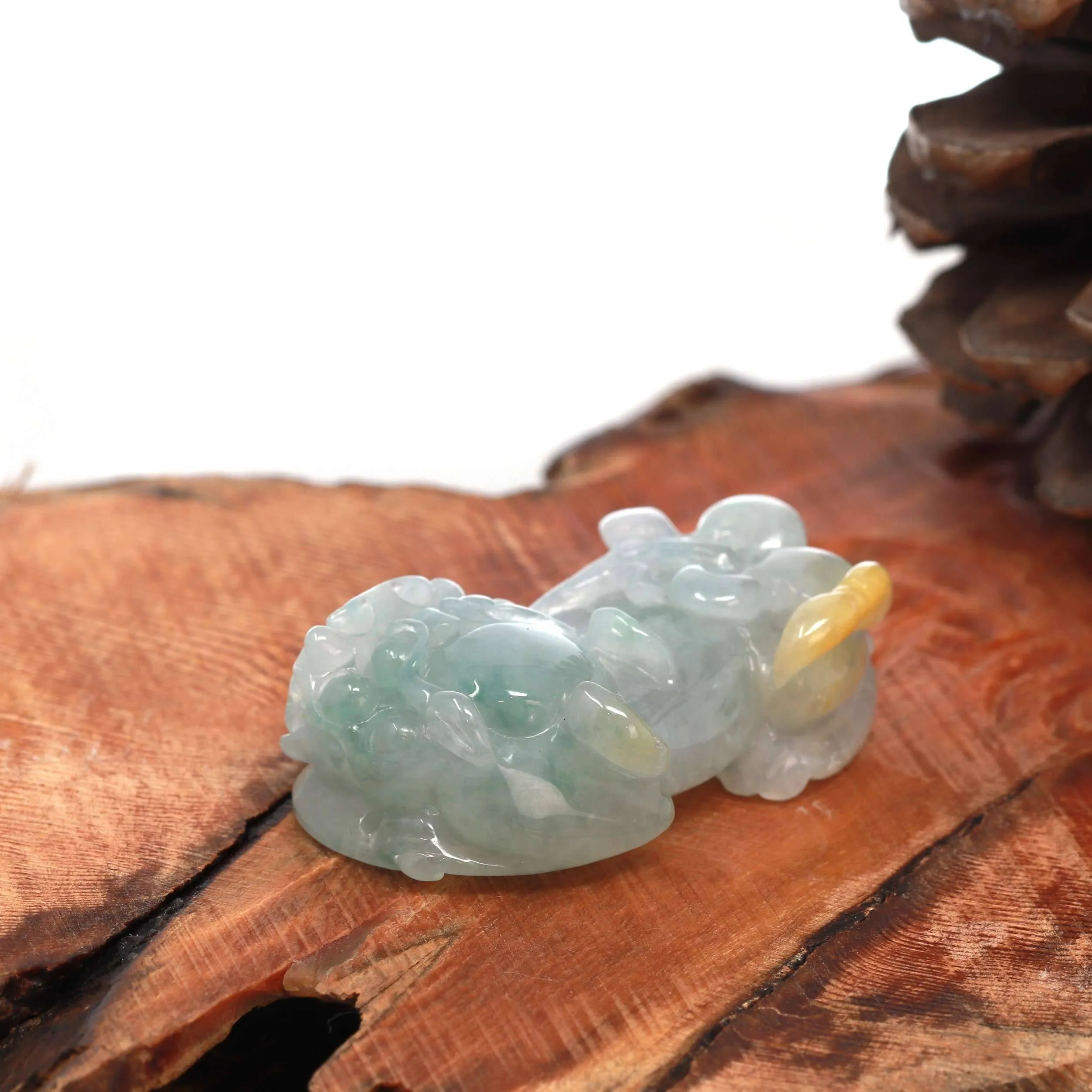 Baikalla™ Pi Xiu Genuine Burmese Translucent Jadeite Jade PiXiu Pendant Necklace (FengShui Lucky)