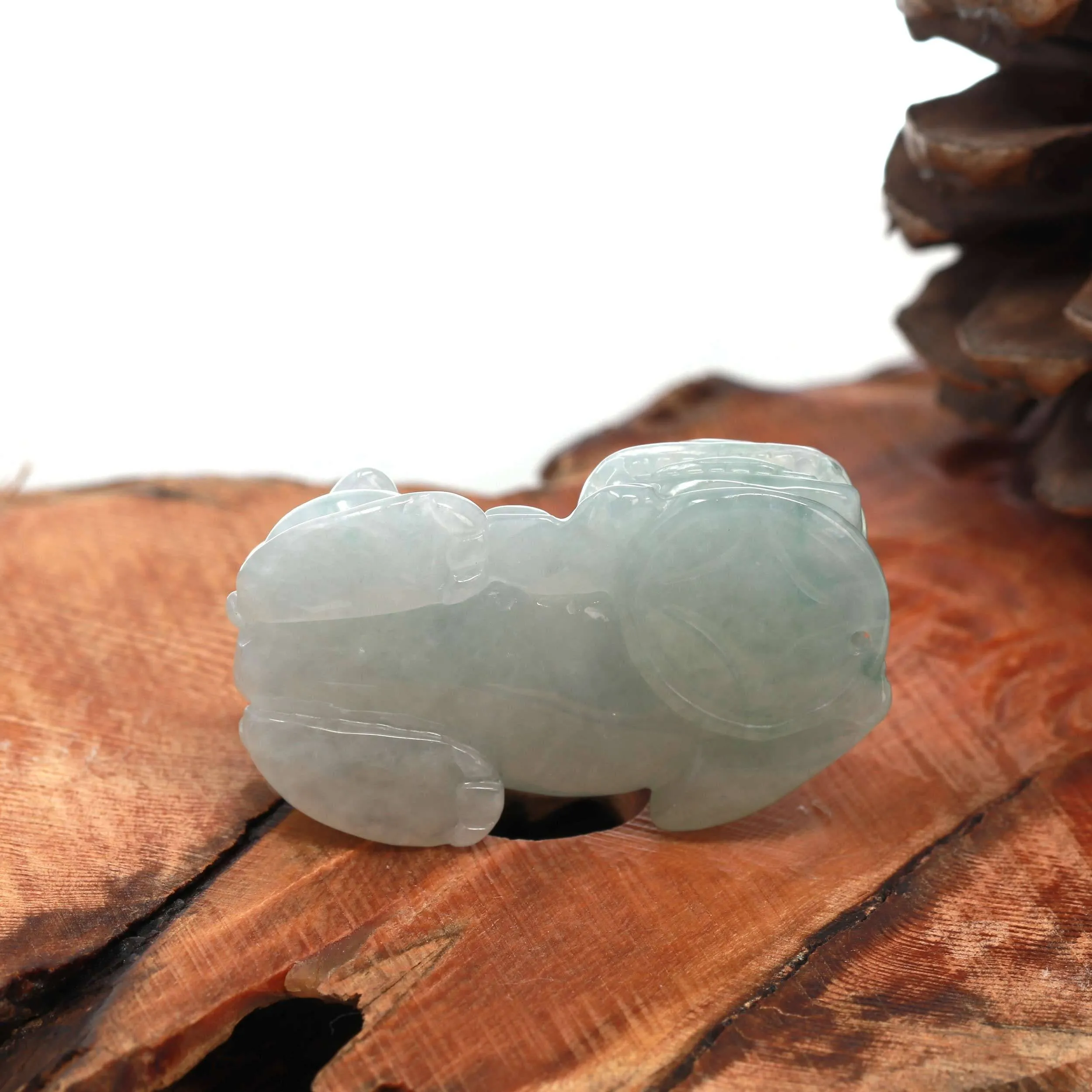 Baikalla™ Pi Xiu Genuine Burmese Translucent Jadeite Jade PiXiu Pendant Necklace (FengShui Lucky)